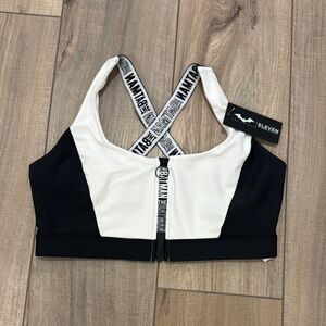Black and White Sports Bra ELEVEN X Batman
